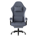 Ergonomic High Back PU Leather Office and Gaming Chair with Recline - Black and Beige