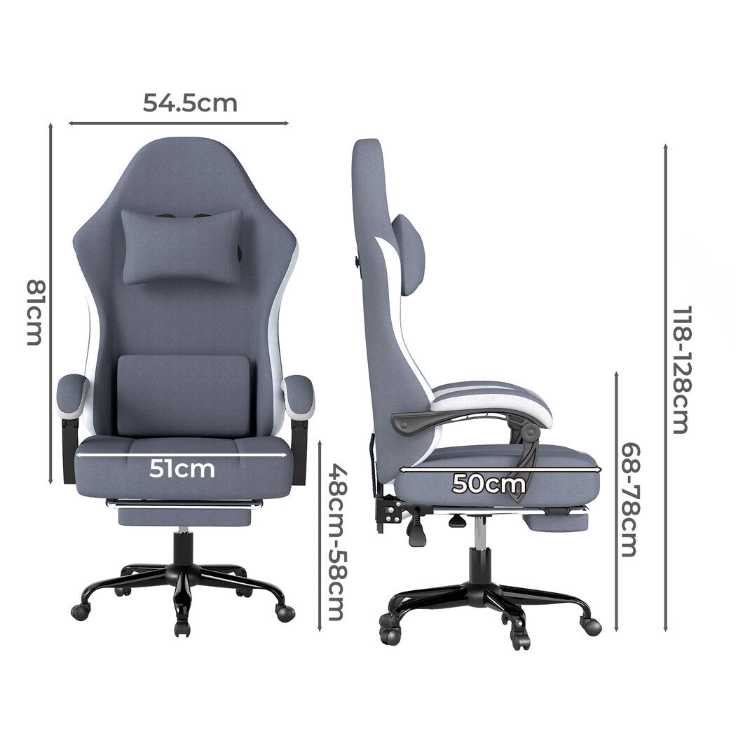 Ergonomic High Back PU Leather Office and Gaming Chair with Recline - Black and Beige - Rivercity House & Home Co. (ABN 18 642 972 209) - Affordable Modern Furniture Australia