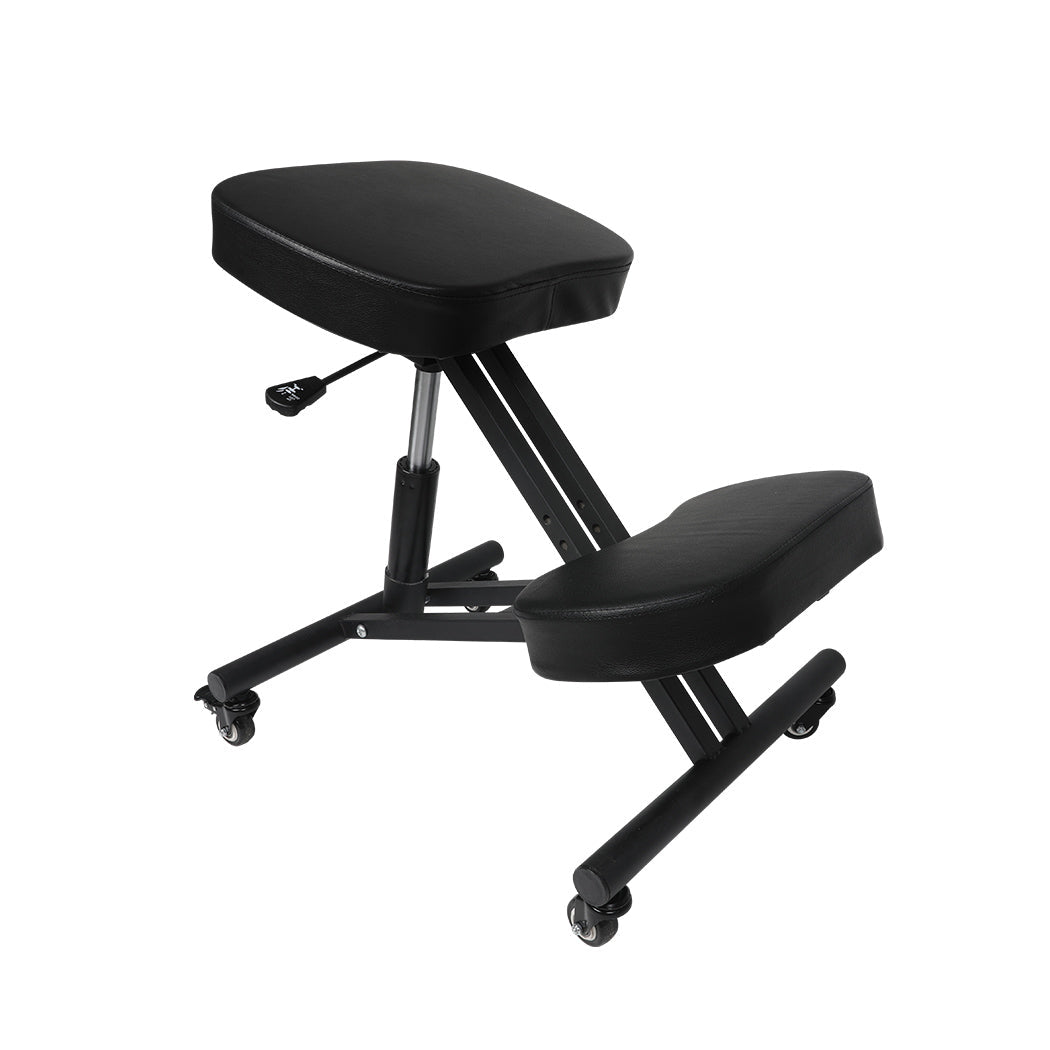Ergonomic Kneeling Computer Chair with Adjustable Height and Castors - Black - Rivercity House & Home Co. (ABN 18 642 972 209) - Affordable Modern Furniture Australia