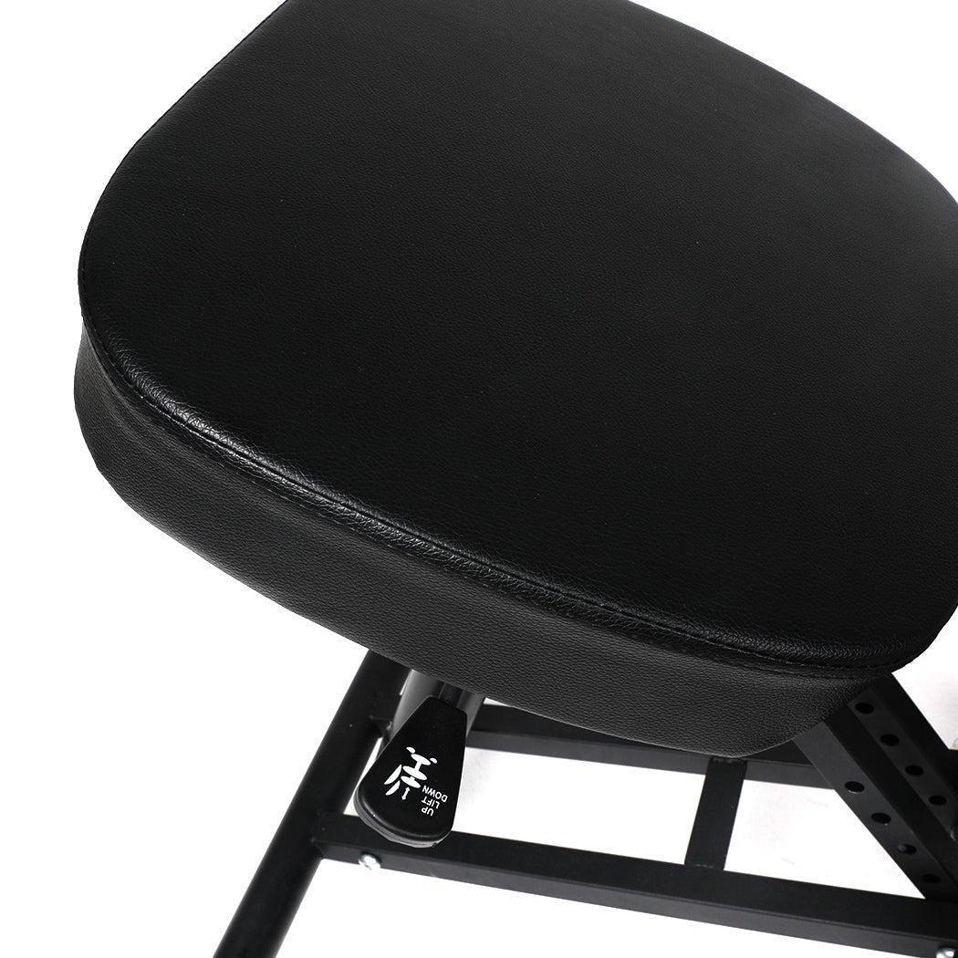 Ergonomic Kneeling Computer Chair with Adjustable Height and Castors - Black - Rivercity House & Home Co. (ABN 18 642 972 209) - Affordable Modern Furniture Australia