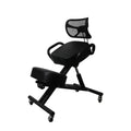 Ergonomic Kneeling Office Chair with Adjustable Height and Mesh Backrest - Black
