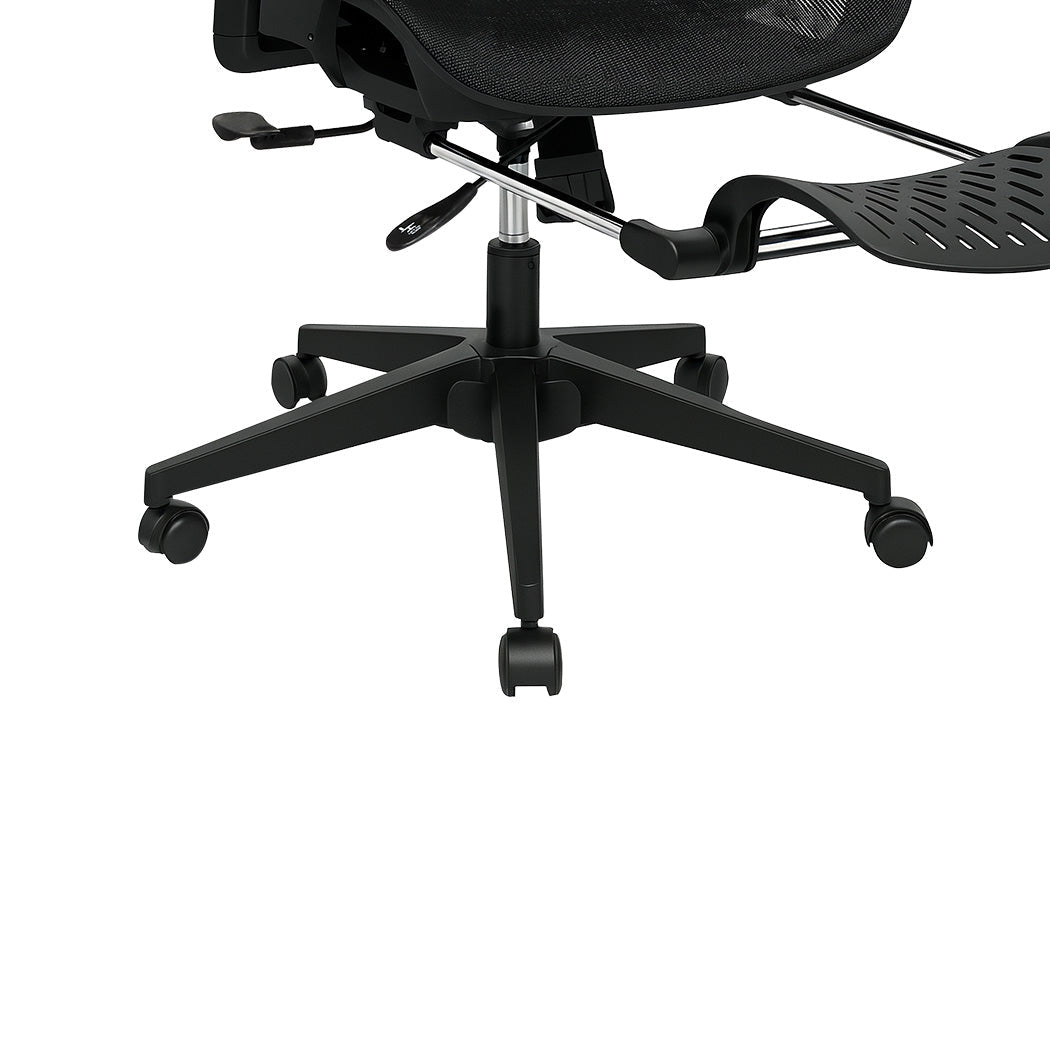 Ergonomic Mesh Executive Office Chair with Footrest - Black - Rivercity House & Home Co. (ABN 18 642 972 209) - Affordable Modern Furniture Australia