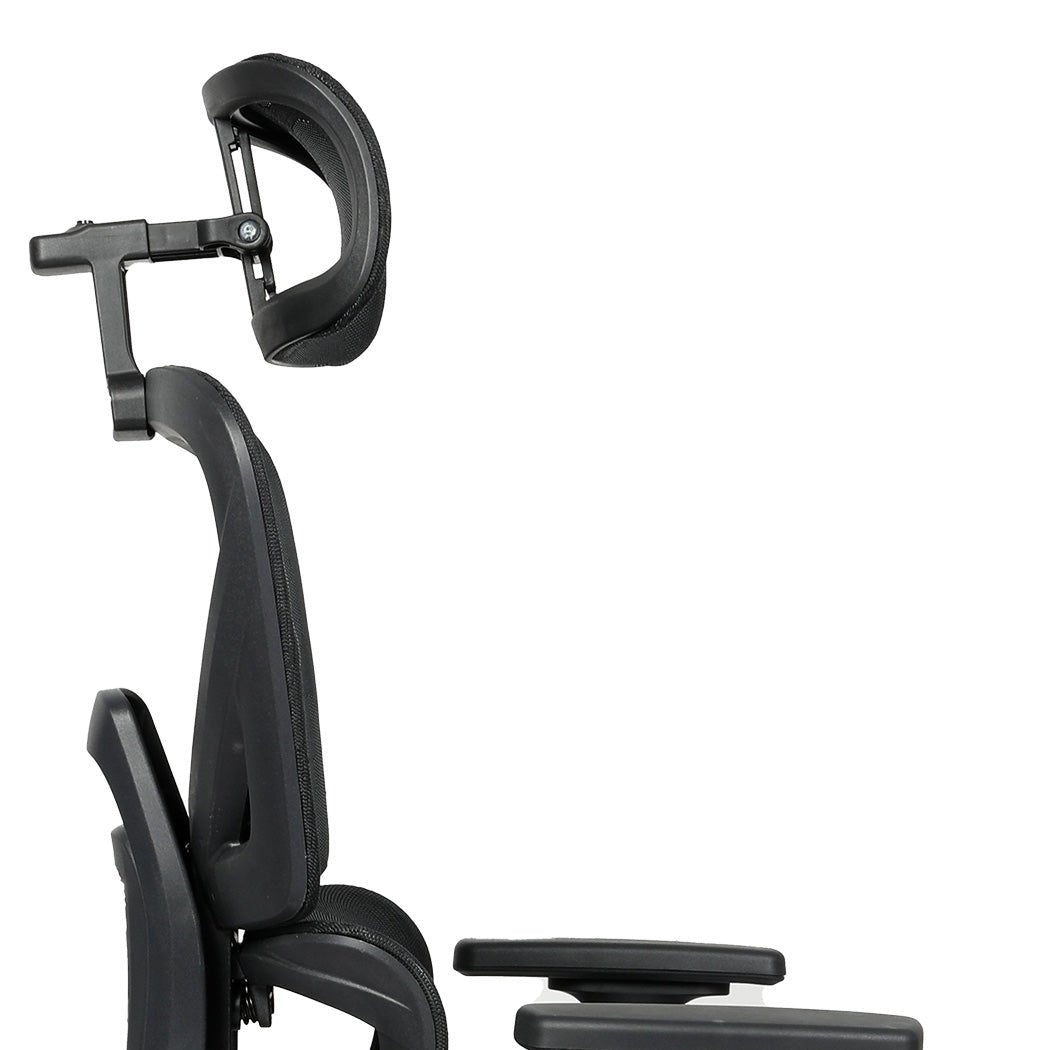 Ergonomic Mesh Executive Office Chair with Footrest - Black - Rivercity House & Home Co. (ABN 18 642 972 209) - Affordable Modern Furniture Australia