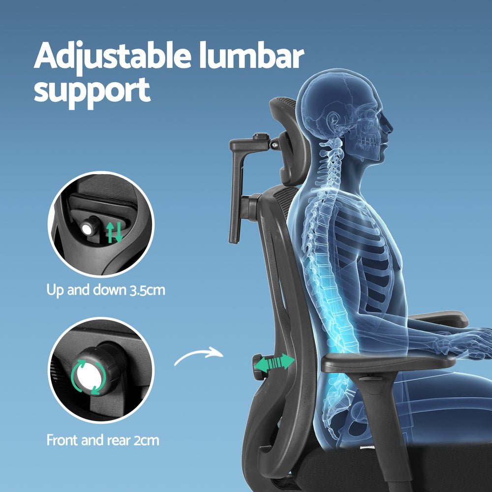 Ergonomic Mesh Office Chair Black - Furniture > Office > Office & Desk Chairs - Rivercity House & Home Co. (ABN 18 642 972 209) - Affordable Modern Furniture Australia