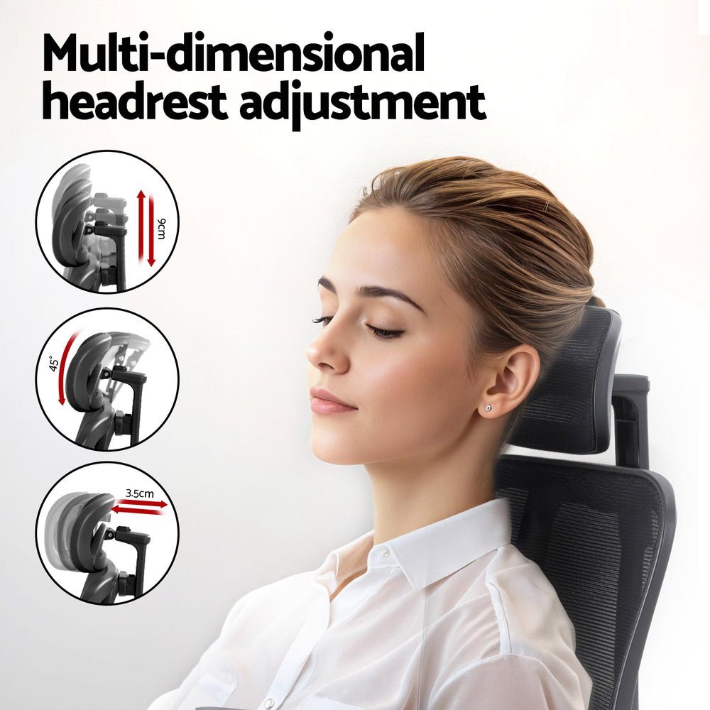 Ergonomic Mesh Office Chair Black - Furniture > Office > Office & Desk Chairs - Rivercity House & Home Co. (ABN 18 642 972 209) - Affordable Modern Furniture Australia