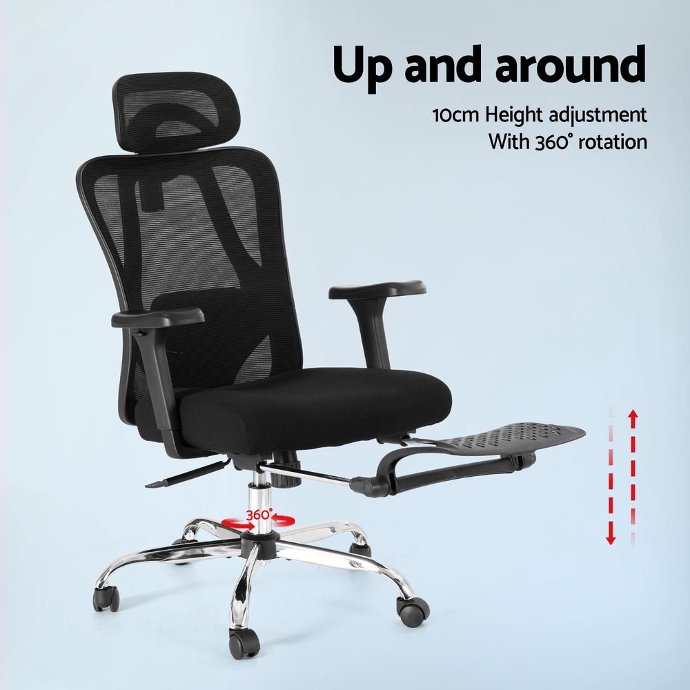 Ergonomic Mesh Office Chair Black - Furniture > Office > Office & Desk Chairs - Rivercity House & Home Co. (ABN 18 642 972 209) - Affordable Modern Furniture Australia