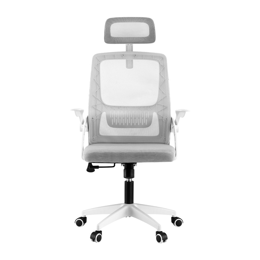 Ergonomic Office Chair Computer Desk Chairs Headrest Adjustable Grey - Furniture > Office > Office & Desk Chairs - Rivercity House & Home Co. (ABN 18 642 972 209) - Affordable Modern Furniture Australia