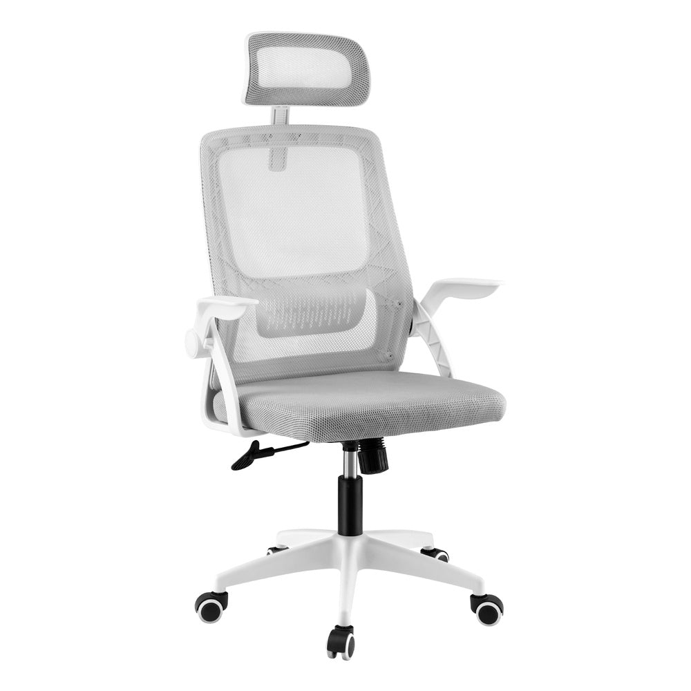 Ergonomic Office Chair Computer Desk Chairs Headrest Adjustable Grey - Furniture > Office > Office & Desk Chairs - Rivercity House & Home Co. (ABN 18 642 972 209) - Affordable Modern Furniture Australia