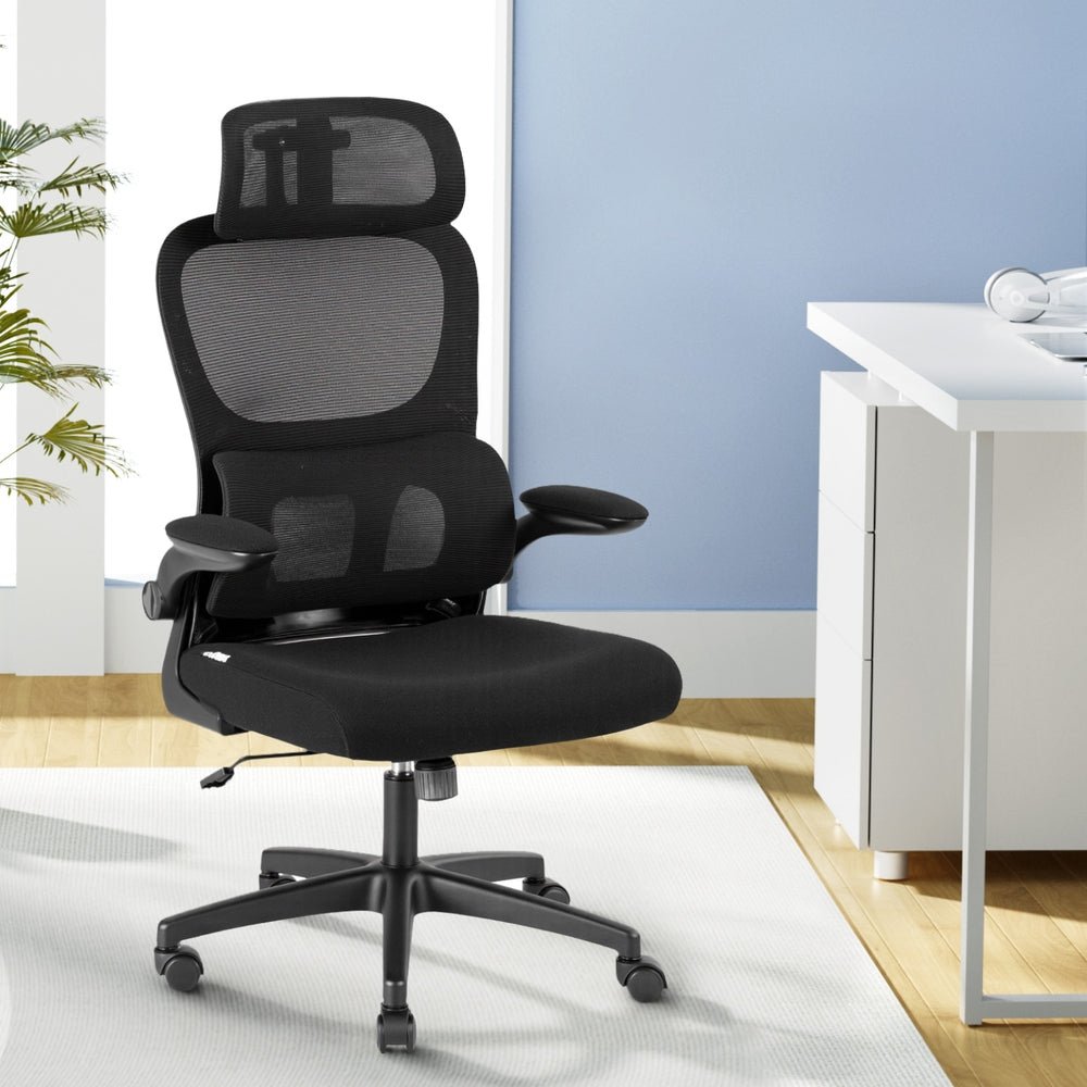 Ergonomic Office Chair Mesh Chairs Black - Furniture > Office > Office & Desk Chairs - Rivercity House & Home Co. (ABN 18 642 972 209) - Affordable Modern Furniture Australia
