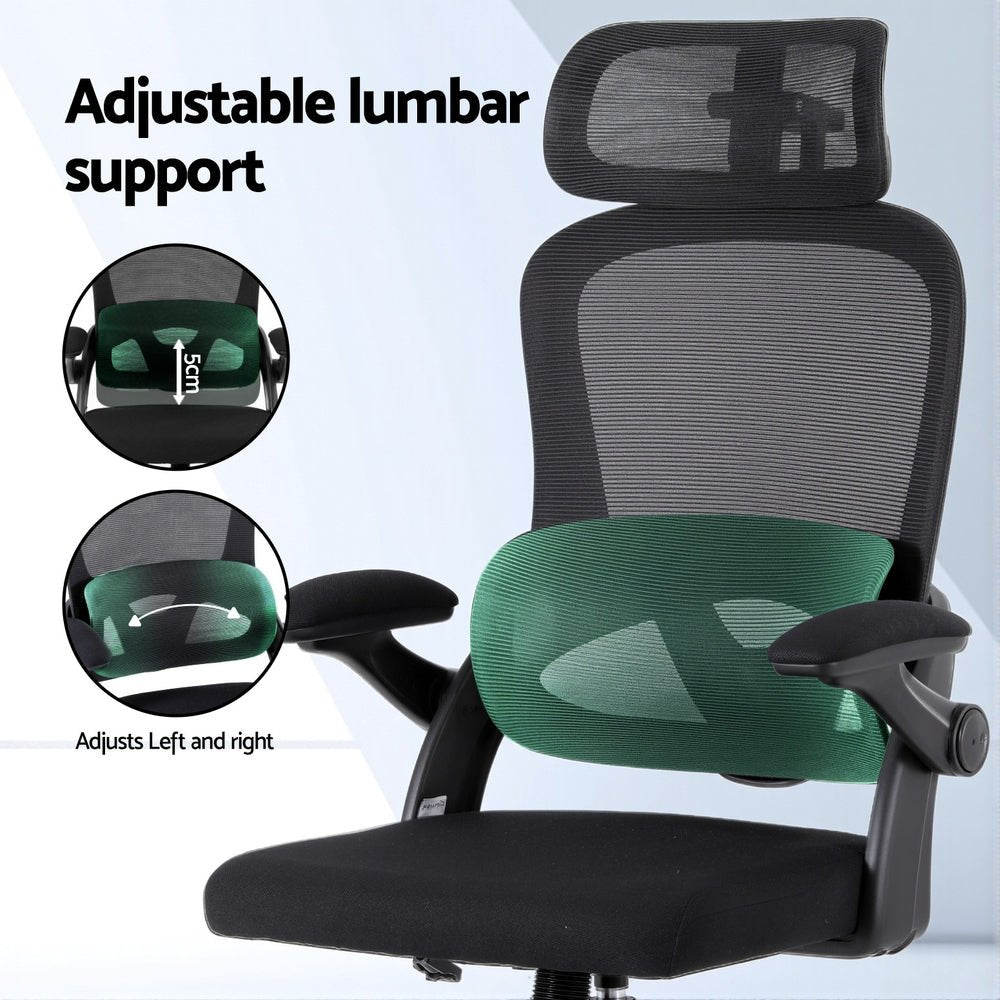 Ergonomic Office Chair Mesh Chairs Black - Furniture > Office > Office & Desk Chairs - Rivercity House & Home Co. (ABN 18 642 972 209) - Affordable Modern Furniture Australia