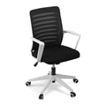 Ergonomic Mid-Back Mesh Office Chair with Lumbar Support, Height Adjustable Swivel - Black and White