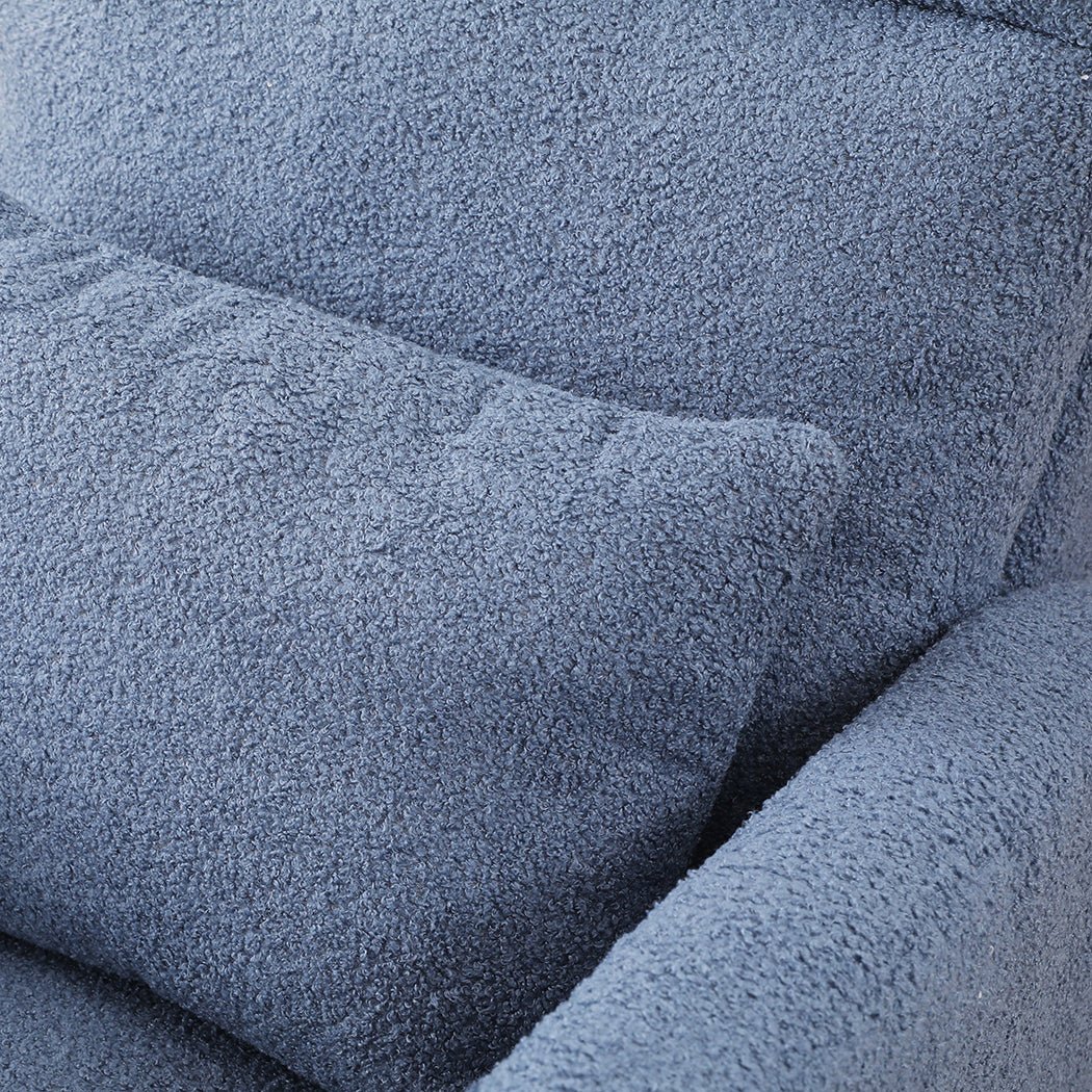 Ergonomic Rocking Chair and Ottoman Footrest with Side Pocket - Navy - Rivercity House & Home Co. (ABN 18 642 972 209) - Affordable Modern Furniture Australia