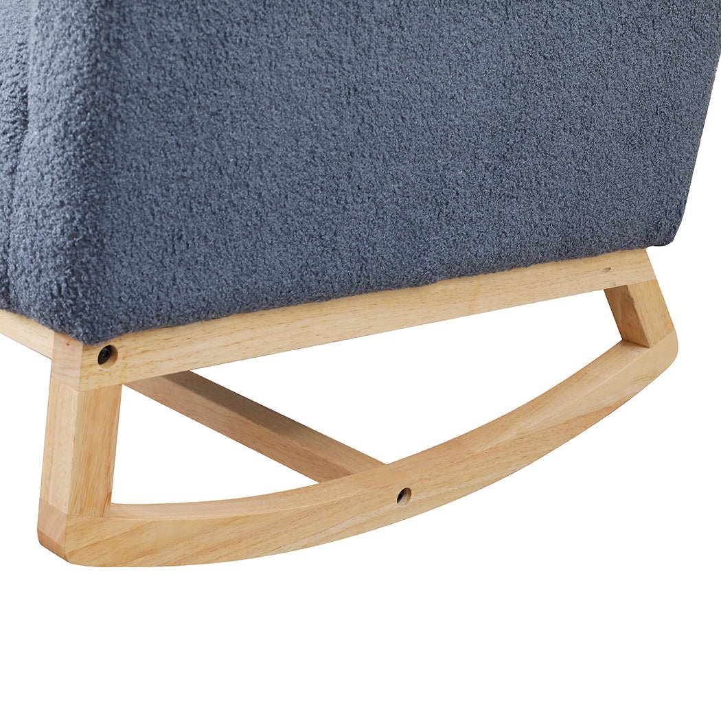 Ergonomic Rocking Chair and Ottoman Footrest with Side Pocket - Navy - Rivercity House & Home Co. (ABN 18 642 972 209) - Affordable Modern Furniture Australia