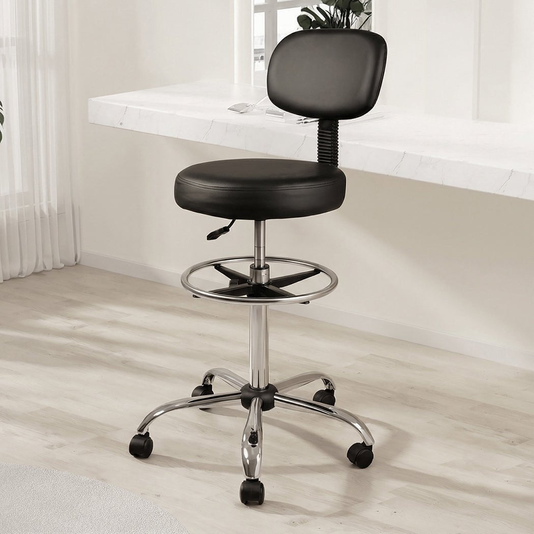 Ergonomic Swivel Office Chair with Adjustable Height, Footrest & Backrest - Black - Rivercity House & Home Co. (ABN 18 642 972 209) - Affordable Modern Furniture Australia