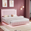 Evangeline Double Floating LED Bed – Pink
