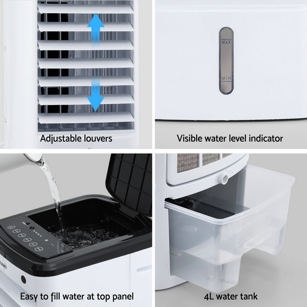 Evaporative Air Cooler Conditioner w/ Remote 4L - Appliances > Air Conditioners > Evaporative Coolers - Rivercity House & Home Co. (ABN 18 642 972 209) - Affordable Modern Furniture Australia