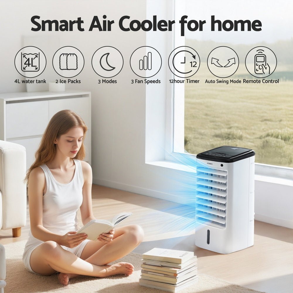 Evaporative Air Cooler Conditioner w/ Remote 4L - Appliances > Air Conditioners > Evaporative Coolers - Rivercity House & Home Co. (ABN 18 642 972 209) - Affordable Modern Furniture Australia