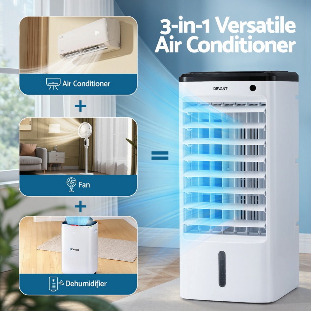 Evaporative Air Cooler Conditioner w/ Remote 4L - Appliances > Air Conditioners > Evaporative Coolers - Rivercity House & Home Co. (ABN 18 642 972 209) - Affordable Modern Furniture Australia