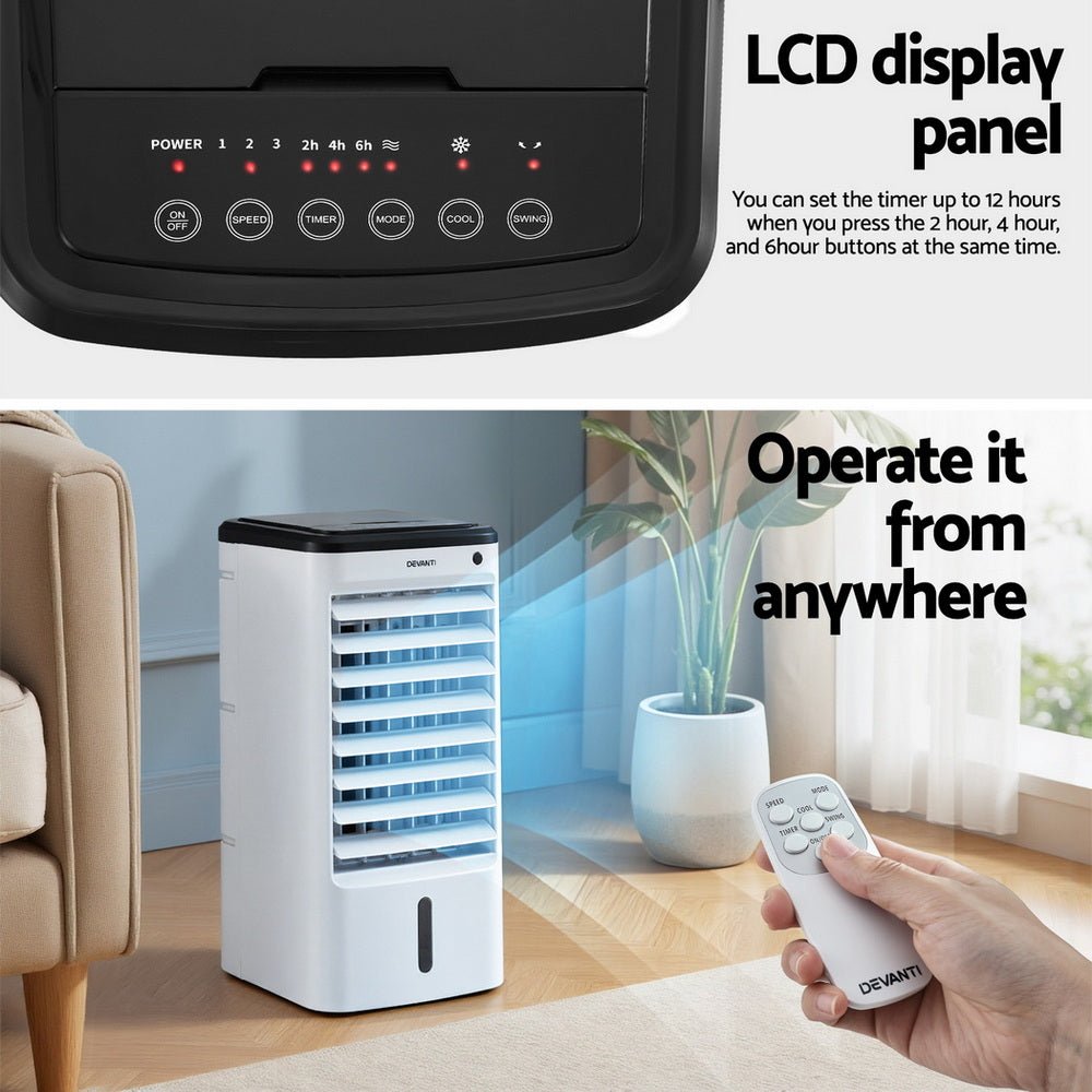 Evaporative Air Cooler Conditioner w/ Remote 4L - Appliances > Air Conditioners > Evaporative Coolers - Rivercity House & Home Co. (ABN 18 642 972 209) - Affordable Modern Furniture Australia