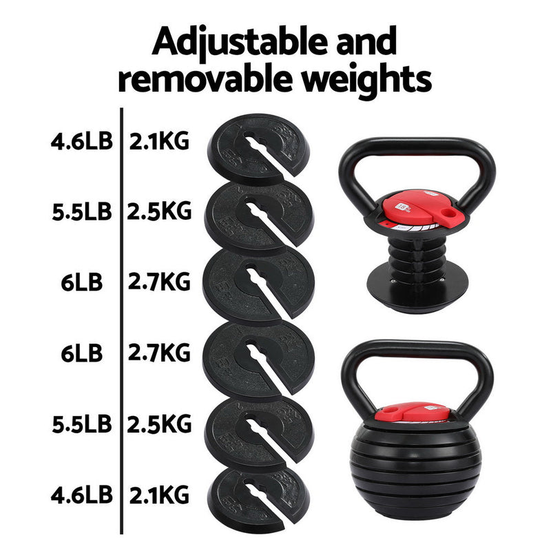 Everfit 18kg Adjustable Kettlebell Set Portable Kettle Bell Weight Dumbbells 10lbs 40lbs - Sports & Fitness > Exercise, Gym and Fitness - Rivercity House & Home Co. (ABN 18 642 972 209) - Affordable Modern Furniture Australia