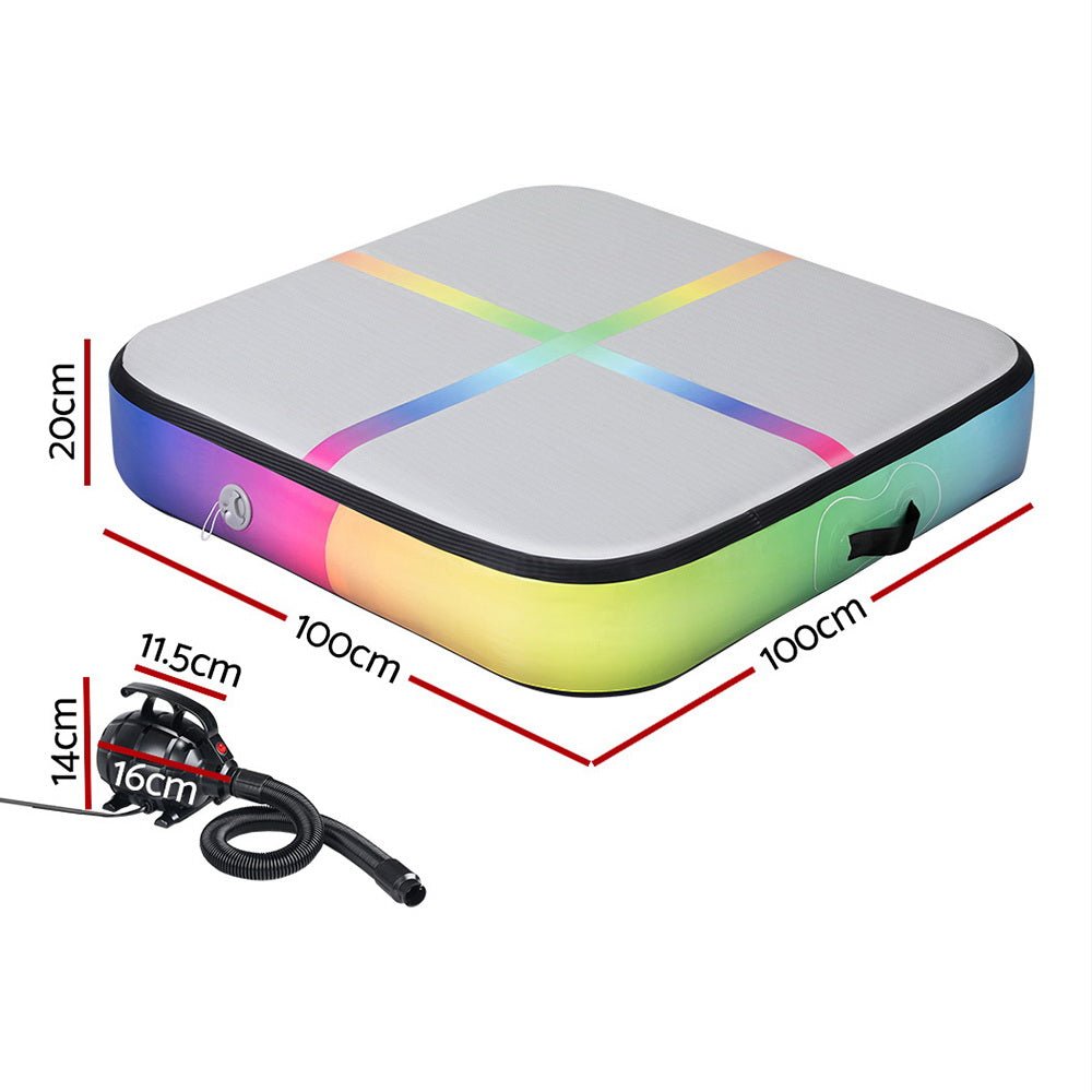 Everfit 1m Air Track Mat Inflatable Gymnastics Tumbling Mat W/ Pump Colourful - Sports & Fitness > Exercise, Gym and Fitness - Rivercity House & Home Co. (ABN 18 642 972 209) - Affordable Modern Furniture Australia
