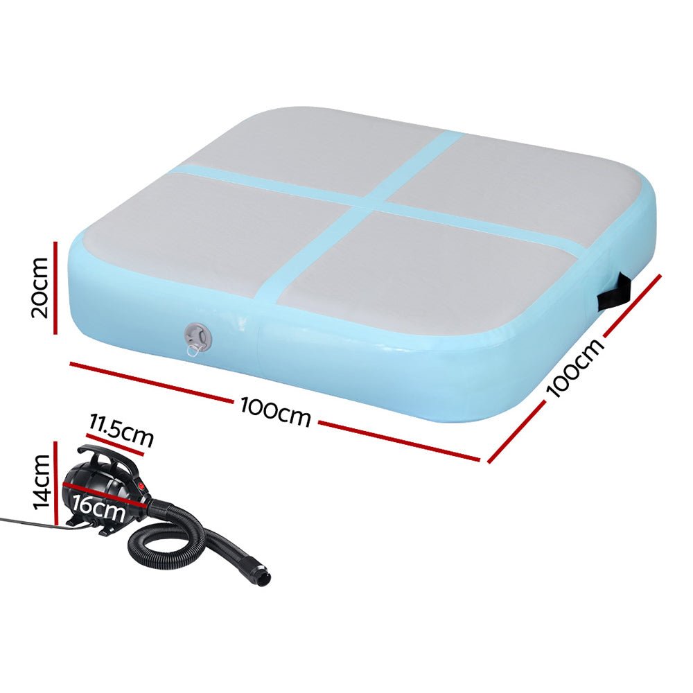 Everfit 1m Air Track Mat Inflatable Gymnastics Tumbling Mat W/ Pump Mint Green - Sports & Fitness > Exercise, Gym and Fitness - Rivercity House & Home Co. (ABN 18 642 972 209) - Affordable Modern Furniture Australia