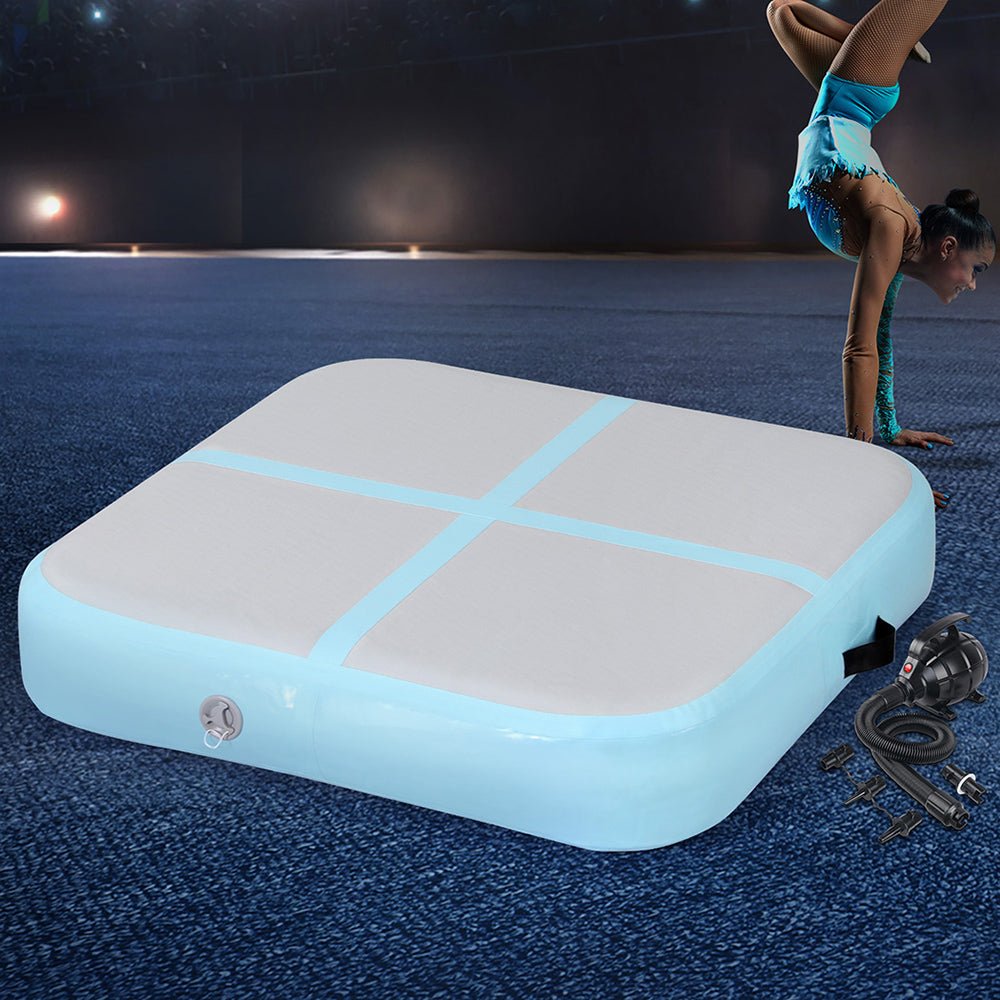 Everfit 1m Air Track Mat Inflatable Gymnastics Tumbling Mat W/ Pump Mint Green - Sports & Fitness > Exercise, Gym and Fitness - Rivercity House & Home Co. (ABN 18 642 972 209) - Affordable Modern Furniture Australia