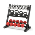 3-Tier Heavy Duty Dumbbell Rack 300kg Capacity - Black