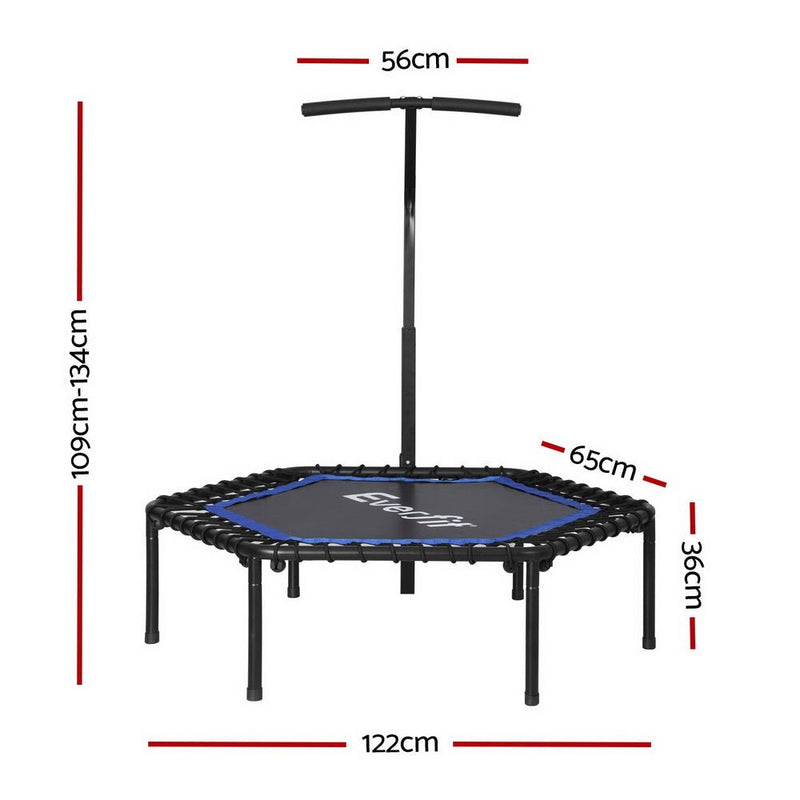 Everfit 48inch Hexagon Trampoline Kids Exercise Fitness Adjustable Handrail Blue - Sports & Fitness > Trampolines - Rivercity House & Home Co. (ABN 18 642 972 209) - Affordable Modern Furniture Australia