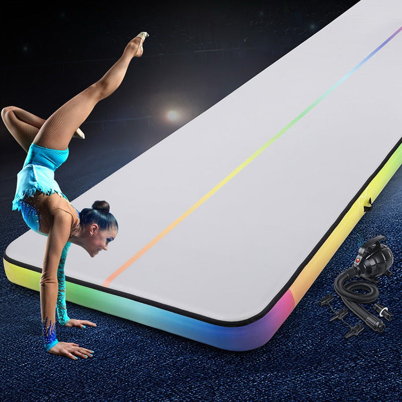 Everfit 6M Air Track Mat Inflatable Gymnastics Tumbling Mat W/ Pump Colourful - Sports & Fitness > Exercise, Gym and Fitness - Rivercity House & Home Co. (ABN 18 642 972 209) - Affordable Modern Furniture Australia