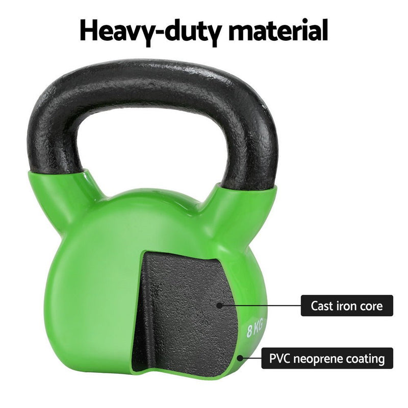 Everfit 8kg Kettlebell Set Weightlifting Bench Dumbbells Kettle Bell Gym Home - Sports & Fitness > Exercise, Gym and Fitness - Rivercity House & Home Co. (ABN 18 642 972 209) - Affordable Modern Furniture Australia