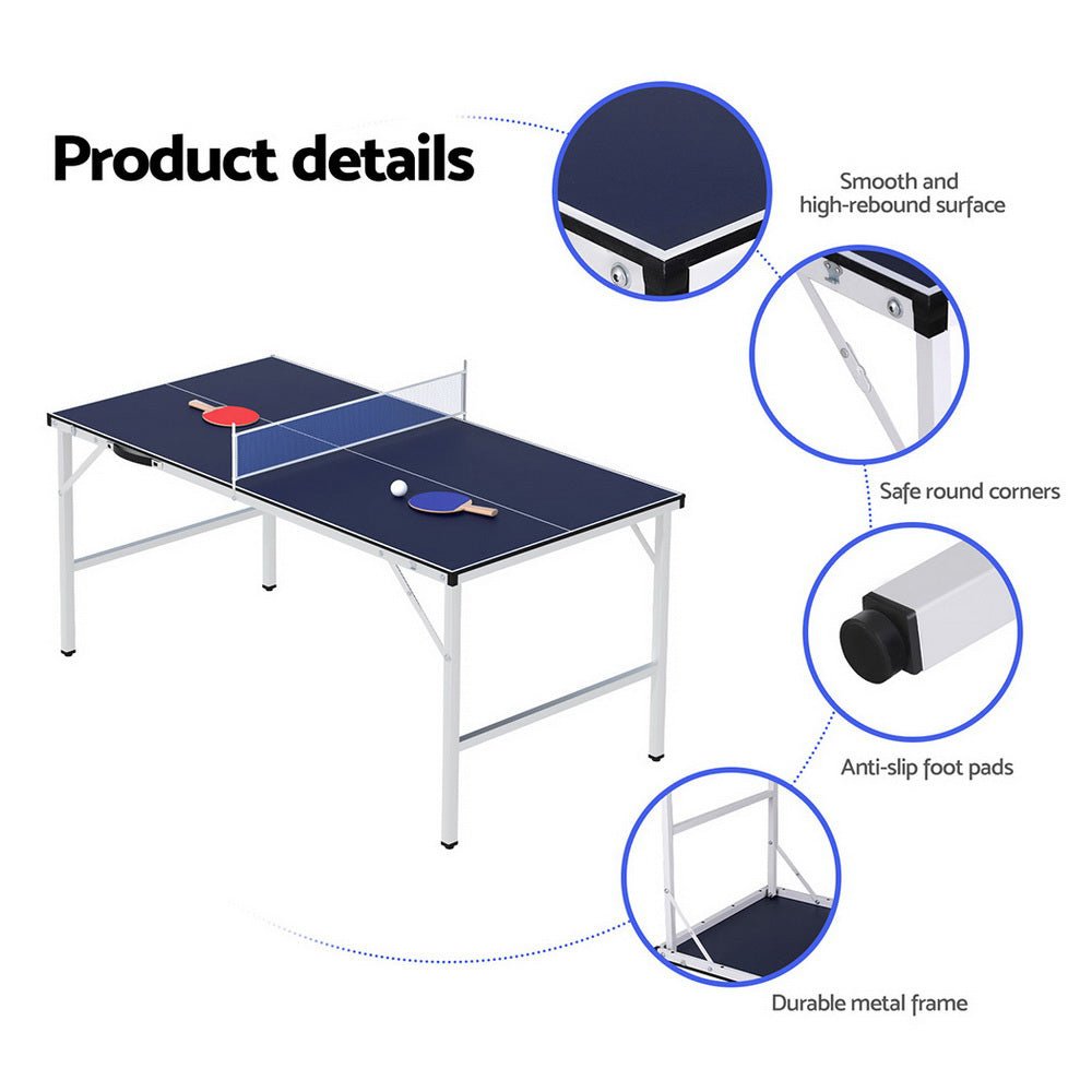 Everfit Table Tennis Ping Pong Table Portable Foldable Family Game Home Indoor - Sports & Fitness > Game Tables - Rivercity House & Home Co. (ABN 18 642 972 209) - Affordable Modern Furniture Australia