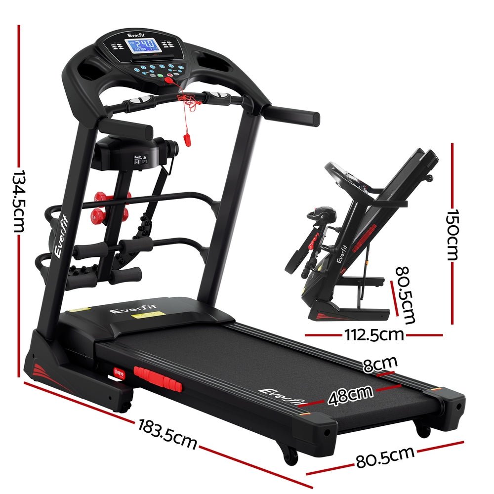 Everfit Treadmill Electric Home Gym Fitness Exercise Machine w/ Massager 480mm - Sports & Fitness > Exercise, Gym & Fitness > Treadmills - Rivercity House & Home Co. (ABN 18 642 972 209) - Affordable Modern Furniture Australia