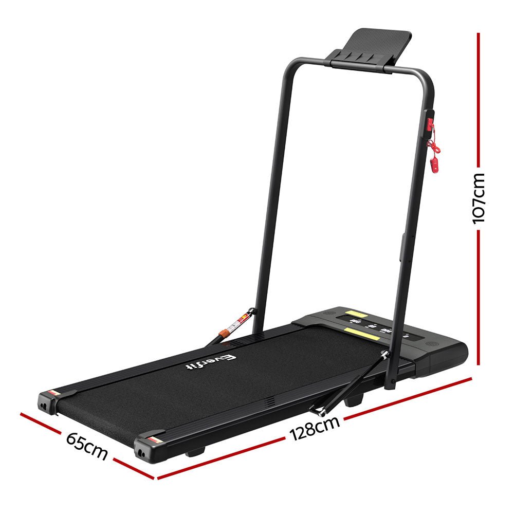 Everfit Treadmill Electric Walking Pad Under Desk Home Gym Fitness 400mm Black - Sports & Fitness > Exercise, Gym & Fitness > Treadmills - Rivercity House & Home Co. (ABN 18 642 972 209) - Affordable Modern Furniture Australia