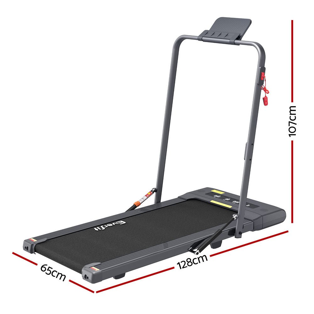 Everfit Treadmill Electric Walking Pad Under Desk Home Gym Fitness 400mm Grey - Sports & Fitness > Exercise, Gym & Fitness > Treadmills - Rivercity House & Home Co. (ABN 18 642 972 209) - Affordable Modern Furniture Australia