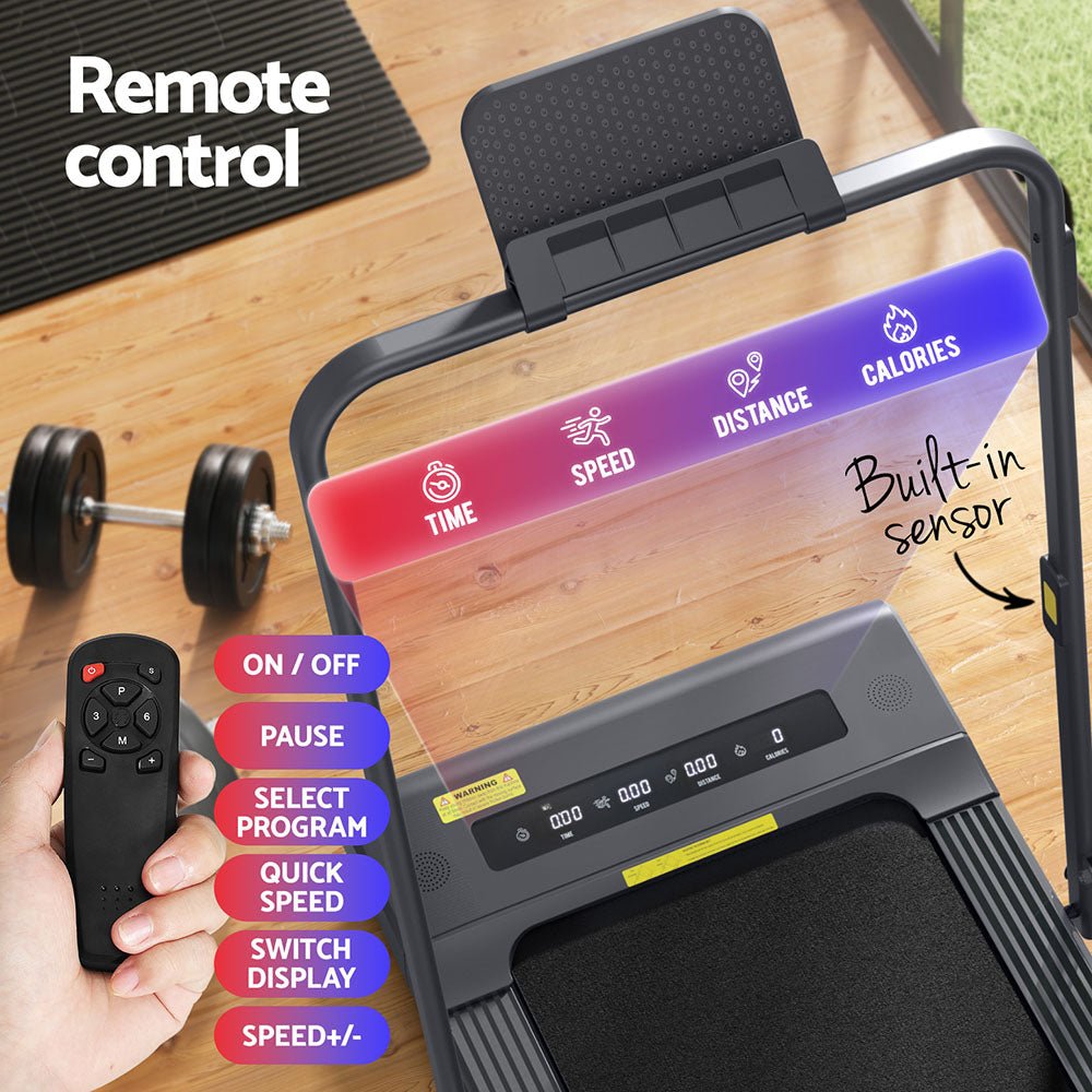 Everfit Treadmill Electric Walking Pad Under Desk Home Gym Fitness 400mm Grey - Sports & Fitness > Exercise, Gym & Fitness > Treadmills - Rivercity House & Home Co. (ABN 18 642 972 209) - Affordable Modern Furniture Australia