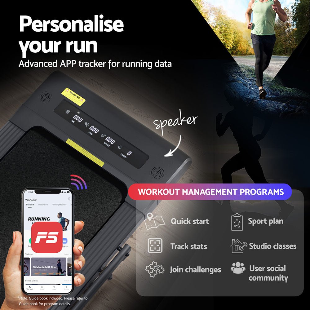 Everfit Treadmill Electric Walking Pad Under Desk Home Gym Fitness 400mm Grey - Sports & Fitness > Exercise, Gym & Fitness > Treadmills - Rivercity House & Home Co. (ABN 18 642 972 209) - Affordable Modern Furniture Australia