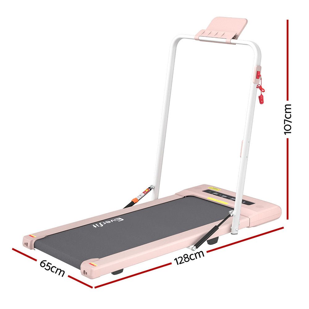 Everfit Treadmill Electric Walking Pad Under Desk Home Gym Fitness 400mm Pink - Sports & Fitness > Exercise, Gym & Fitness > Treadmills - Rivercity House & Home Co. (ABN 18 642 972 209) - Affordable Modern Furniture Australia