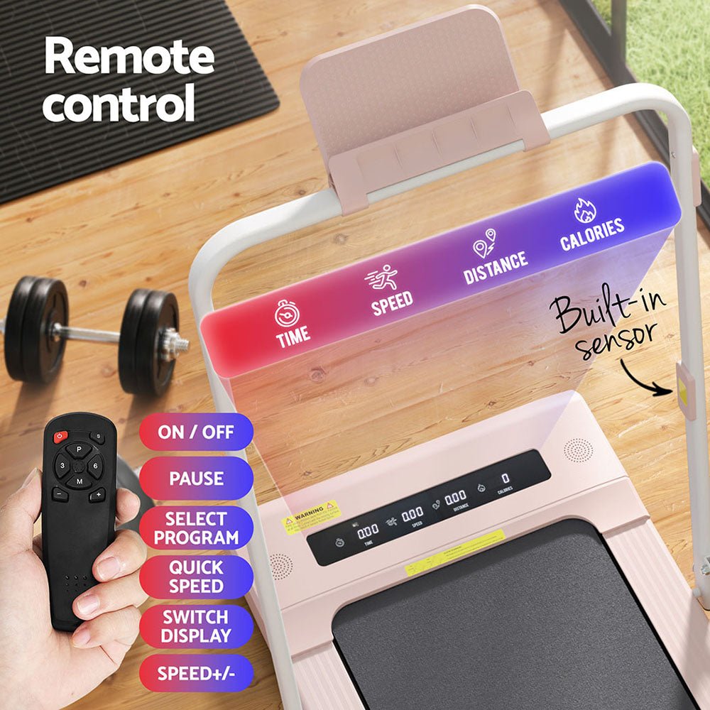 Everfit Treadmill Electric Walking Pad Under Desk Home Gym Fitness 400mm Pink - Sports & Fitness > Exercise, Gym & Fitness > Treadmills - Rivercity House & Home Co. (ABN 18 642 972 209) - Affordable Modern Furniture Australia