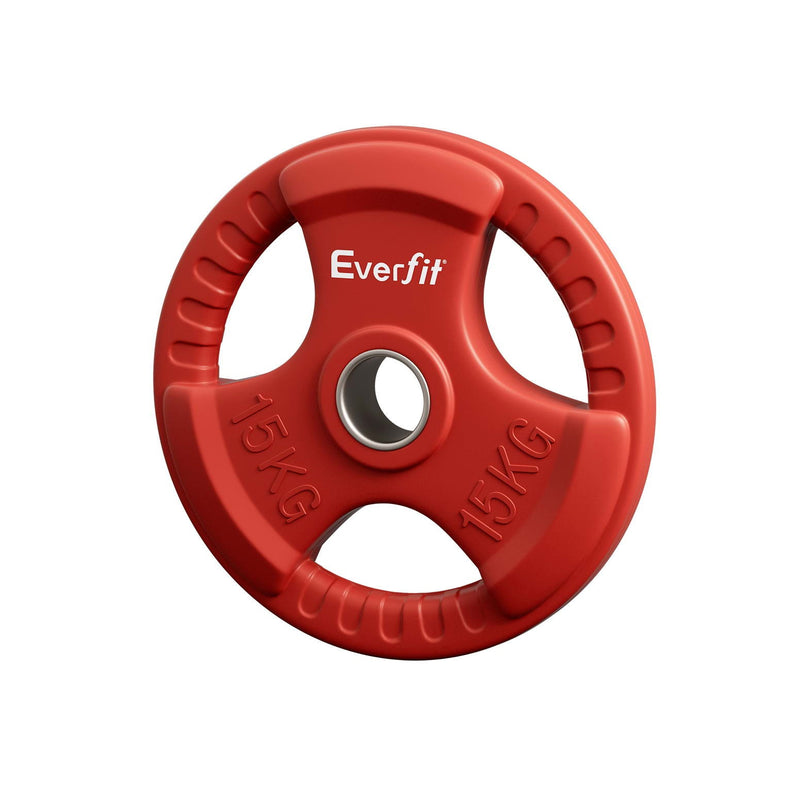 Everfit Weight Plates Standard 15kg Dumbbell Barbell Plate Weight Lifting Home Gym Red - Sports & Fitness > Exercise, Gym and Fitness - Rivercity House & Home Co. (ABN 18 642 972 209) - Affordable Modern Furniture Australia