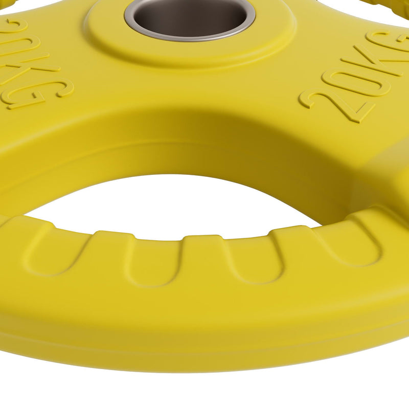 Everfit Weight Plates Standard 20kg Dumbbell Barbell Plate Weight Lifting Home Gym Yellow - Sports & Fitness > Exercise, Gym and Fitness - Rivercity House & Home Co. (ABN 18 642 972 209) - Affordable Modern Furniture Australia