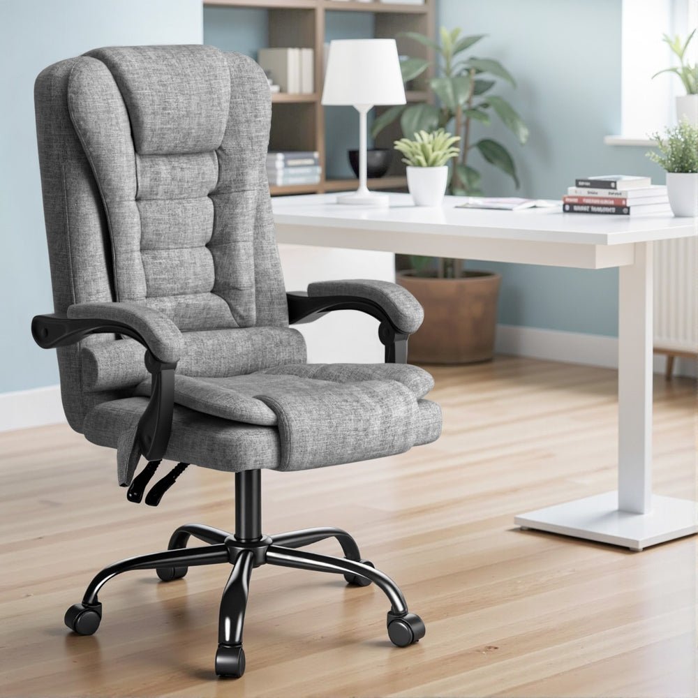 Executive Office Chair 4 - Point Massage Adjustable Ergonomic Recline Back - Furniture > Office > Office & Desk Chairs - Rivercity House & Home Co. (ABN 18 642 972 209) - Affordable Modern Furniture Australia