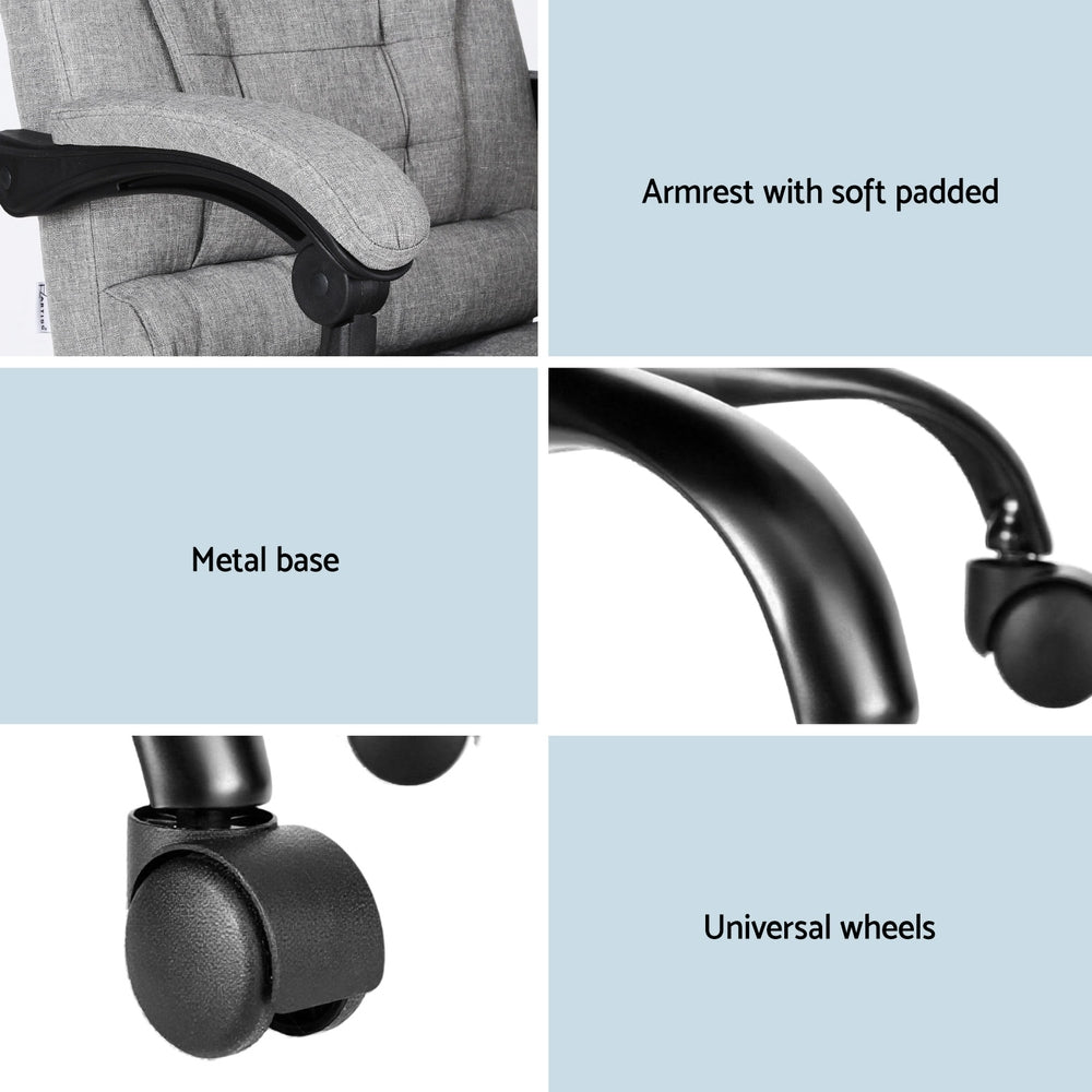 Executive Office Chair 4 - Point Massage Adjustable Ergonomic Recline Back - Furniture > Office > Office & Desk Chairs - Rivercity House & Home Co. (ABN 18 642 972 209) - Affordable Modern Furniture Australia