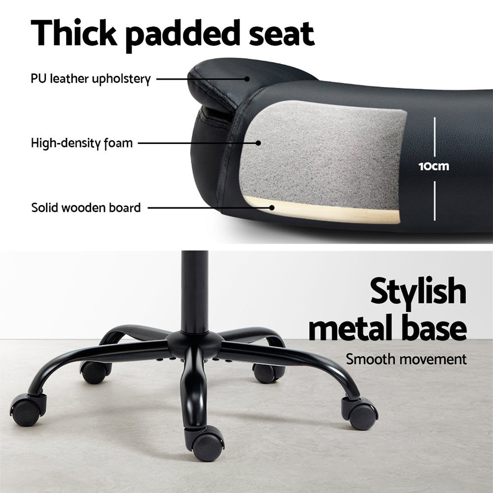 Executive Office Chair Mid Back Black - Furniture > Office > Office & Desk Chairs - Rivercity House & Home Co. (ABN 18 642 972 209) - Affordable Modern Furniture Australia