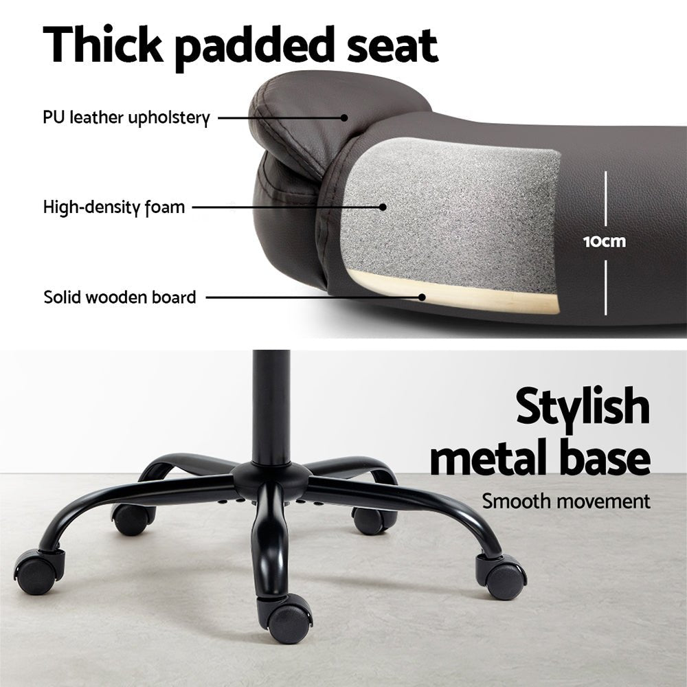 Executive Office Chair Mid Back Brwon - Furniture > Office > Office & Desk Chairs - Rivercity House & Home Co. (ABN 18 642 972 209) - Affordable Modern Furniture Australia