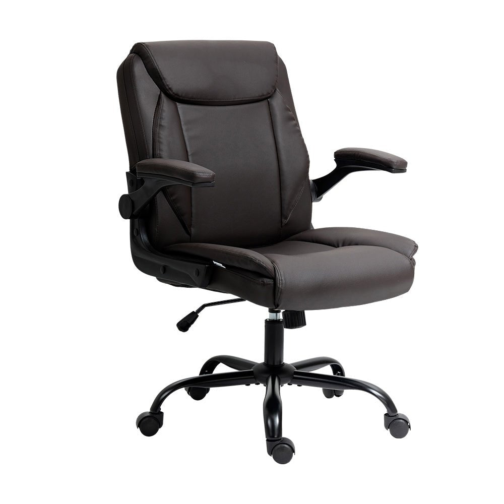 Executive Office Chair Mid Back Brwon - Furniture > Office > Office & Desk Chairs - Rivercity House & Home Co. (ABN 18 642 972 209) - Affordable Modern Furniture Australia