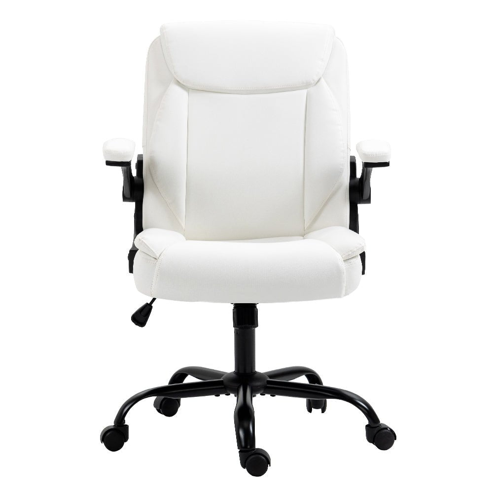 Executive Office Chair Mid Back White - Furniture > Office > Office & Desk Chairs - Rivercity House & Home Co. (ABN 18 642 972 209) - Affordable Modern Furniture Australia