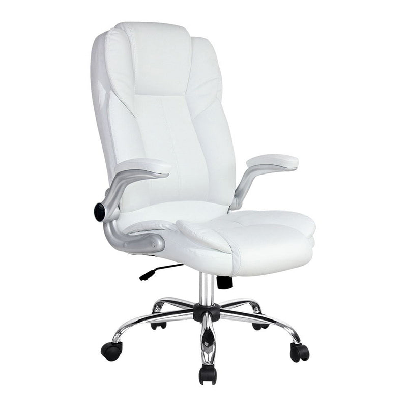 Executive Office Desk Chair (White) - Rivercity House & Home Co. (ABN 18 642 972 209) - Affordable Modern Furniture Australia