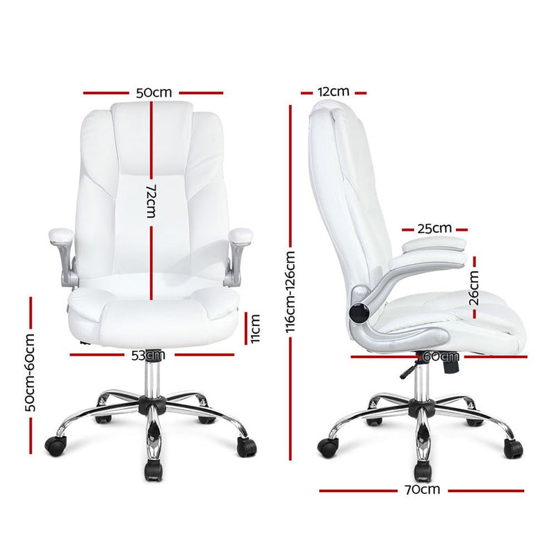 Executive Office Desk Chair (White) - Rivercity House & Home Co. (ABN 18 642 972 209) - Affordable Modern Furniture Australia