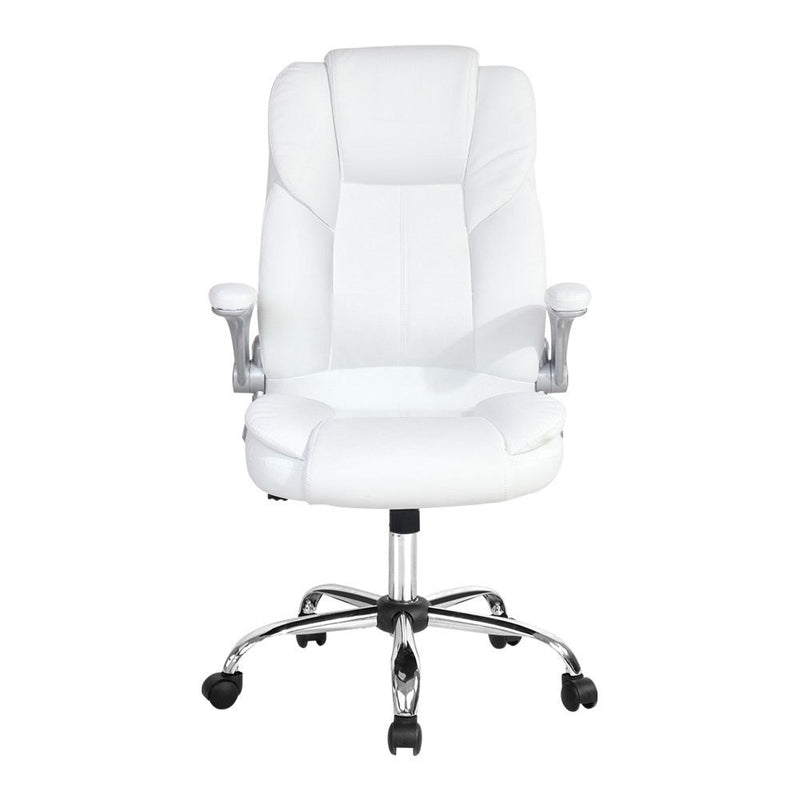 Executive Office Desk Chair (White) - Rivercity House & Home Co. (ABN 18 642 972 209) - Affordable Modern Furniture Australia